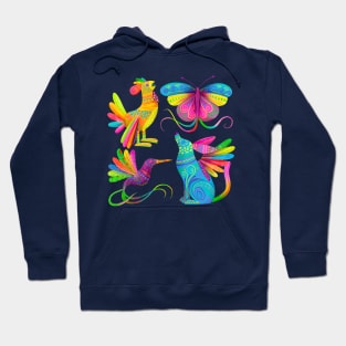 Watercolor dia de muertos set Hoodie